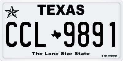 TX license plate CCL9891