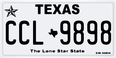 TX license plate CCL9898