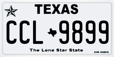 TX license plate CCL9899