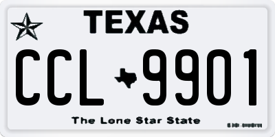 TX license plate CCL9901