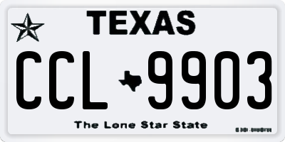 TX license plate CCL9903