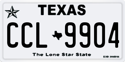 TX license plate CCL9904