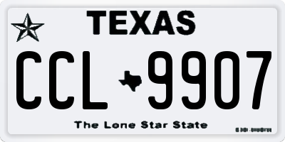 TX license plate CCL9907