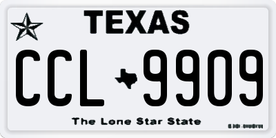 TX license plate CCL9909