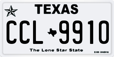 TX license plate CCL9910