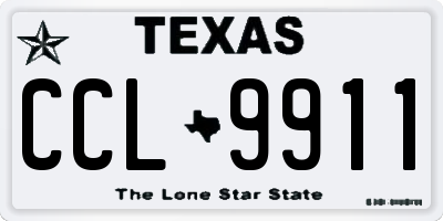 TX license plate CCL9911