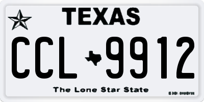TX license plate CCL9912