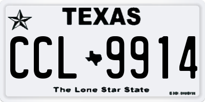 TX license plate CCL9914