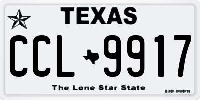 TX license plate CCL9917
