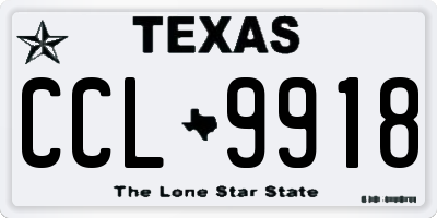 TX license plate CCL9918