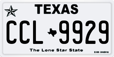 TX license plate CCL9929