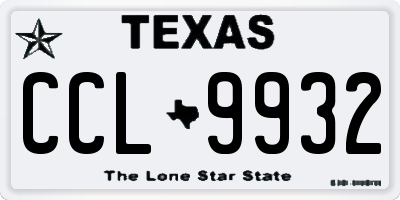 TX license plate CCL9932