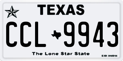 TX license plate CCL9943