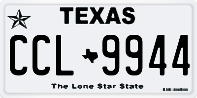 TX license plate CCL9944