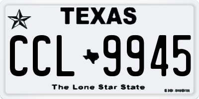 TX license plate CCL9945