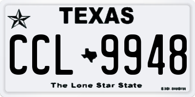 TX license plate CCL9948