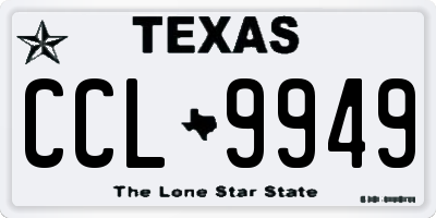 TX license plate CCL9949