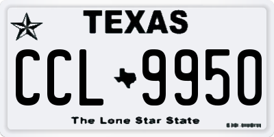 TX license plate CCL9950