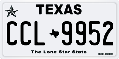 TX license plate CCL9952