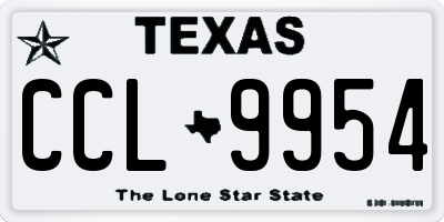 TX license plate CCL9954