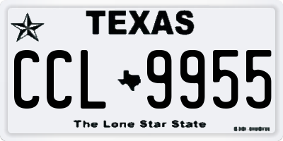 TX license plate CCL9955