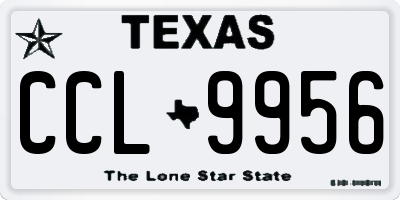TX license plate CCL9956