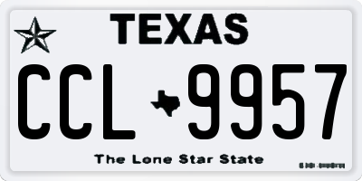 TX license plate CCL9957