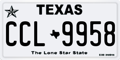 TX license plate CCL9958