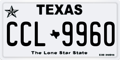 TX license plate CCL9960