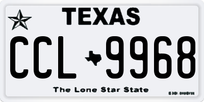 TX license plate CCL9968