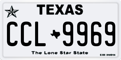 TX license plate CCL9969