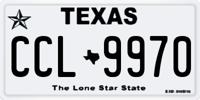 TX license plate CCL9970