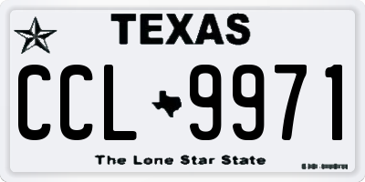 TX license plate CCL9971
