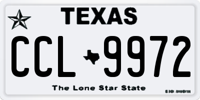 TX license plate CCL9972
