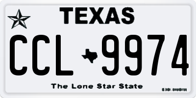 TX license plate CCL9974