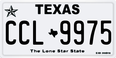 TX license plate CCL9975