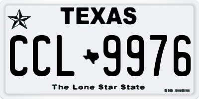 TX license plate CCL9976