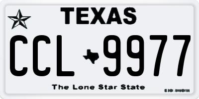 TX license plate CCL9977