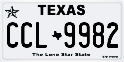 TX license plate CCL9982