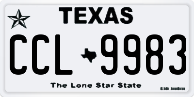 TX license plate CCL9983