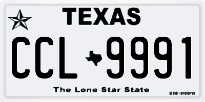 TX license plate CCL9991