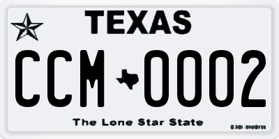 TX license plate CCM0002