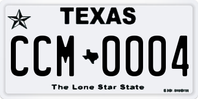 TX license plate CCM0004