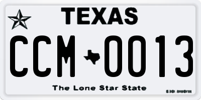 TX license plate CCM0013
