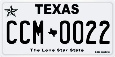 TX license plate CCM0022