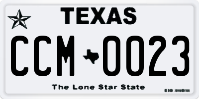 TX license plate CCM0023