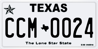 TX license plate CCM0024