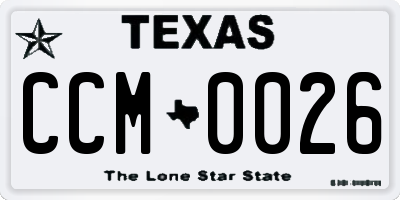 TX license plate CCM0026