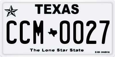 TX license plate CCM0027