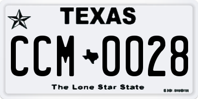 TX license plate CCM0028